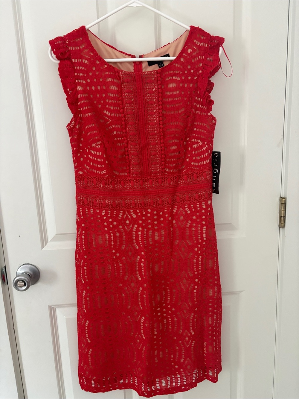 Signature by Sangria Red Lace Midi Dress